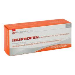 Abbildung: Ibuprofen Hemopharm 400 mg Filmtabletten Filmtabletten, 30 St PZN 07411025