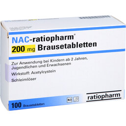 Abbildung: NAC ratiopharm 200 mg Brausetabletten 100 St, Brausetabletten PZN 07423270
