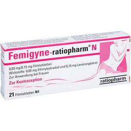 Abbildung: Femigyne ratiopharm N Filmtabletten 21 St, Filmtabletten PZN 07424335