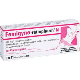 Abbildung: Femigyne ratiopharm N Filmtabletten 3X21 St, Filmtabletten PZN 07424341