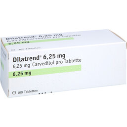 Abbildung: Dilatrend 6,25 mg Tabletten 100 St, Tabletten PZN 07429002