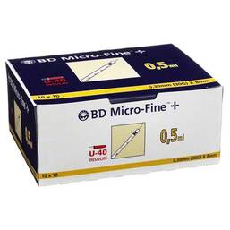 Abbildung: BD Micro-Fine + U 40 Ins.Spr. 8 mm 100X0.5 ml, Spritzen PZN 07468060