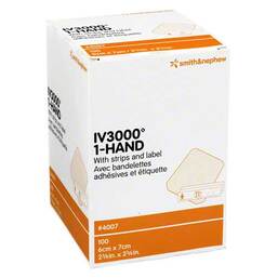 Abbildung: Opsite IV3000 6x7cm transparente Kanülenfixierung 100 St, Verband PZN 07478153