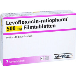 Abbildung: Levofloxacin ratiopharm 500 mg Filmtabletten 7 St, Filmtabletten PZN 07503603