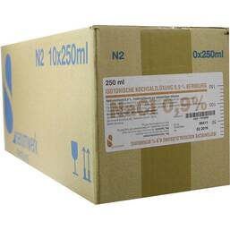 Abbildung: Isotonische Kochsalzlösung 0,9% Bernburg Infusionslösung 10X250 ml, Infusionslösung PZN 07510856