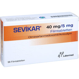 Abbildung: Sevikar 40 mg / 5 mg Filmtabletten 98 St, Filmtabletten PZN 07515664