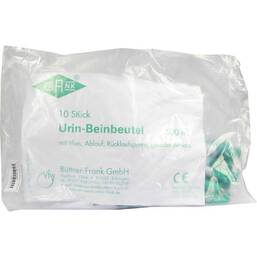 Abbildung: Urin Beinbeutel mit Rücklaufsperre und Ablauf mit Vlies gerader Ansatz 500 ml 10 St, Beutel PZN 07517114