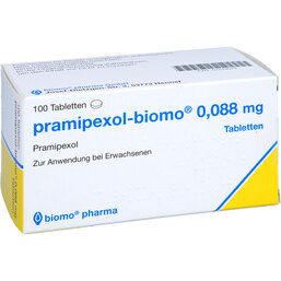 Abbildung: Pramipexol biomo 0,088 mg Tabletten 100 St, Tabletten PZN 07519314