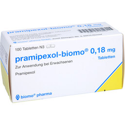 Abbildung: Pramipexol biomo 0,18 mg Tabletten 100 St, Tabletten PZN 07519432