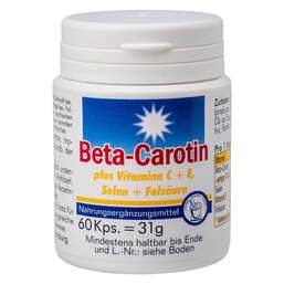 Abbildung: Beta Carotin Kapseln + Vitamine C, E, Selenhefe + Folsäure Kapseln, 60 St PZN 07519490