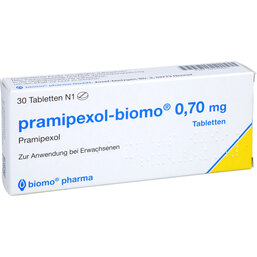 Abbildung: Pramipexol biomo 0,70 mg Tabletten 30 St, Tabletten PZN 07519521