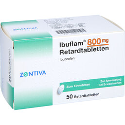 Abbildung: Ibuflam 800 mg Retardtabletten 50 St, Retard-Tabletten PZN 07520613