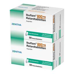Abbildung: Ibuflam 800 mg Retardtabletten 100 St, Retard-Tabletten PZN 07520659