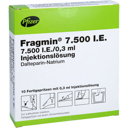Abbildung: Fragmin 7.500 in einer Fertigspritze mit Sicherheitssystem 10 St, Fertigspritzen PZN 07531870
