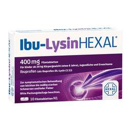 Abbildung: Ibu Lysin Hexal 400 mg Filmtabletten Filmtabletten, 10 St PZN 07532237