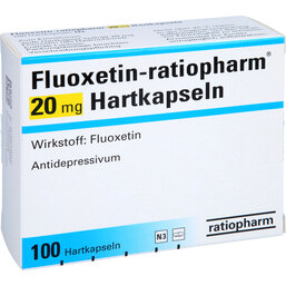 Abbildung: Fluoxetin ratiopharm 20 mg H 100 St, Hartkapseln PZN 07536063