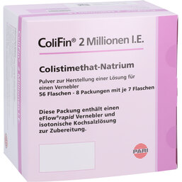 Abbildung: Colifin 2 Mio I.E. Pulver zur Herstellung e.Lösung für Vernebler 56 St, Pulver PZN 07537795