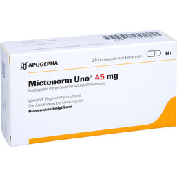 Abbildung: Mictonorm Uno 45 mg Hartkapseln mit veränderter Wirkstofffreisetzung 28 St, Hartkapseln mit veränderter Wirkstofffreisetzung PZN 07541584