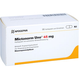 Abbildung: Mictonorm Uno 45 mg Hartkapseln mit veränderter Wirkstofffreisetzung 98 St, Hartkapseln mit veränderter Wirkstofffreisetzung PZN 07541609