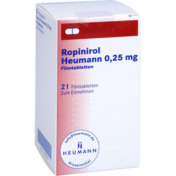 Abbildung: Ropinirol Heumann 0,25 mg Filmtabletten 21 St, Filmtabletten PZN 07541621