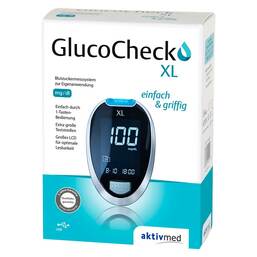 Abbildung: Gluco Check XL Blutzuckermess Set mg / dl 1 St PZN 07543502