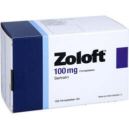 Abbildung: Zoloft 100 mg Filmtabletten 100 St, Filmtabletten PZN 07544068