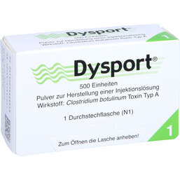 Abbildung: Dysport 500 Einheiten Trockensubstanz ohne Lösungsmittel 1 St, Pulver zur Herstellung einer Injektionslösung PZN 07546995