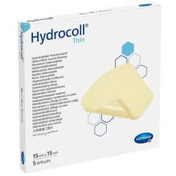 Abbildung: Hydrocoll thin Wundverband 15x15 cm Kompressen, 5 St PZN 07547687