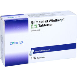 Abbildung: Glimepirid Winthrop 2 mg Tabletten 180 St, Tabletten PZN 07547782