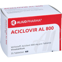 Abbildung: Aciclovir AL 800 Tabletten 35 St, Tabletten PZN 07549060