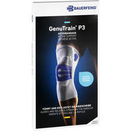 Abbildung: Genutrain Kniebandage P3 rechts Größe 4 schwarz Bandage, 1 St PZN 07552145