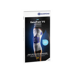 Abbildung: Genutrain Kniebandage P3 links Größe 1 schwarz Bandage, 1 St PZN 07552174