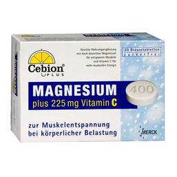 Abbildung: Cebion Plus Magnesium 400 Brausetabletten Brausetabletten, 20 St PZN 07554552