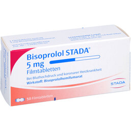 Abbildung: Bisoprolol STADA 5 mg Filmtabletten 50 St, Filmtabletten PZN 07555155