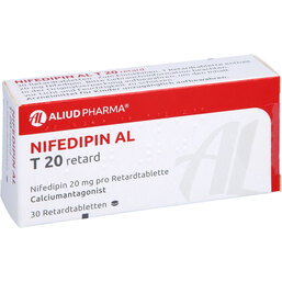 Abbildung: Nifedipin AL T 20 retard Tabletten 30 St, Retard-Tabletten PZN 07558248