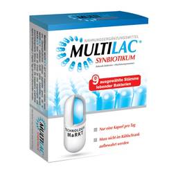 Abbildung: Multilac Synbiotikum magensaftresistente Kapseln Kapseln magensaftresistent, 10 St PZN 07560446