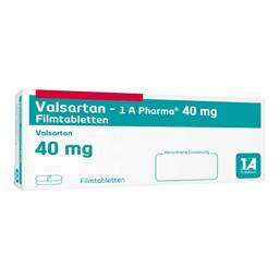Abbildung: Valsartan 1A Pharma 40 mg Filmtabletten 28 St, Filmtabletten PZN 07581224
