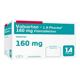 Abbildung: Valsartan 1A Pharma 160 mg Filmtabletten 98 St, Filmtabletten PZN 07582057