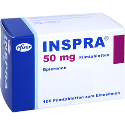 Abbildung: Inspra 50 mg Filmtabletten 100 St, Filmtabletten PZN 07586859