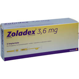 Abbildung: Zoladex 3,6 mg Implantat in einer Fertigspritze 3X1 St, Implantat PZN 07591062