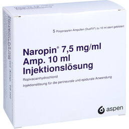 Abbildung: Naropin 7,5 mg / ml Ampulle Injektionslösung 5X10 ml, Injektionslösung PZN 07592110