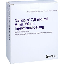 Abbildung: Naropin 7,5 mg / ml Ampulle Injektionslösung 5X20 ml, Injektionslösung PZN 07592185