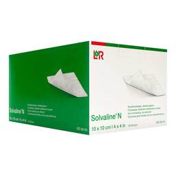 Abbildung: Solvaline N 10x10 cm unsteril Kompressen 150 St, Kompressen PZN 07593598