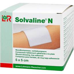 Abbildung: Solvaline N 5x5 cm steril Kompressen 25 St, Kompressen PZN 07600737