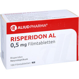 Abbildung: Risperidon AL 0,5 mg Filmtabletten 100 St, Filmtabletten PZN 07602073