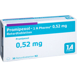 Abbildung: Pramipexol 1A Pharma 0,52 mg Retardtabletten 30 St, Retard-Tabletten PZN 07604244