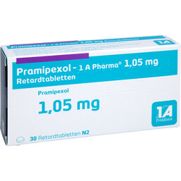 Abbildung: Pramipexol 1A Pharma 1,05 mg Retardtabletten 30 St, Retard-Tabletten PZN 07604273