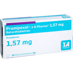 Abbildung: Pramipexol 1A Pharma 1,57 mg Retardtabletten 30 St, Retard-Tabletten PZN 07604310