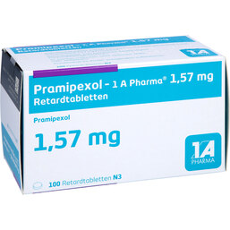 Abbildung: Pramipexol 1A Pharma 1,57 mg Retardtabletten 100 St, Retard-Tabletten PZN 07604327