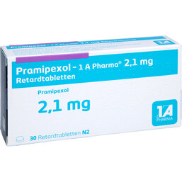 Abbildung: Pramipexol 1A Pharma 2,1 mg Retardtabletten 30 St, Retard-Tabletten PZN 07604356